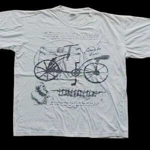 Vintage Leonardo Da Vinci Mona Lisa Tourist Tee Y2K Art T-Shirt Black Large